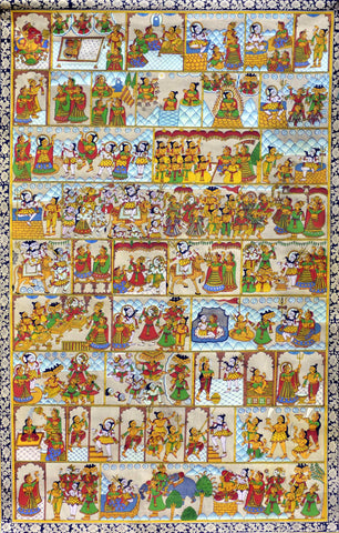 Shiva Parvati Vivaah - Puranic Phad Painting - Posters