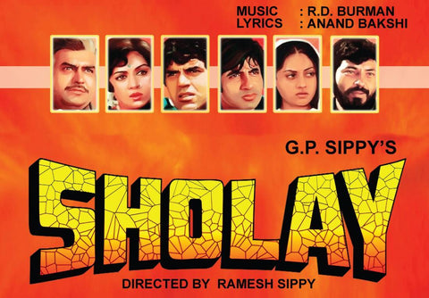 Sholay - Bollywood Hindi Movie Poster (2) by Tallenge
