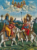 Shri Hariharmilan (The Meeting Of Vishnu And Shiva) - Vintage c1880 Lithograph Art Print - Posters