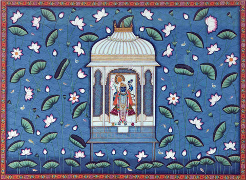 Shrinathji Jal Kamal - Krishna Pichwai Indian Painting - Art Prints