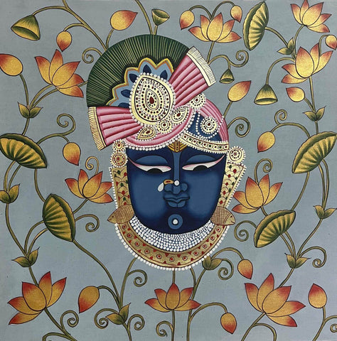 Shrinathji Mukharvind - Contemporary Pichwai Painting - Posters