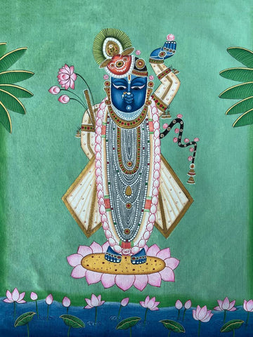 Shrinathji Pichvai - Contemporary Indian Kirshna Art Painting - Life Size Posters