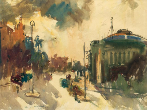 Sir Cowasji Jehangir Public Hall In Bombay - Sayed Haider Raza (Early Works) - Canvas Prints
