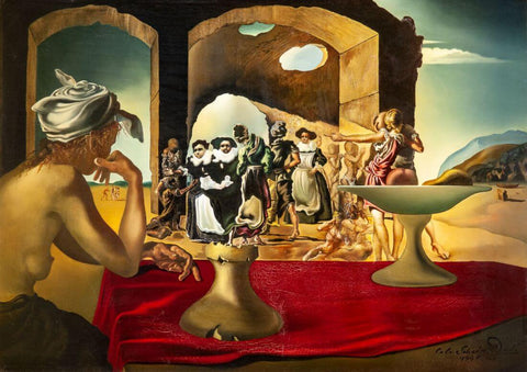 Slave Market with the Disappearing Bust of Voltaire - Salvador Dali - Surrealist Painting by Salvador Dali