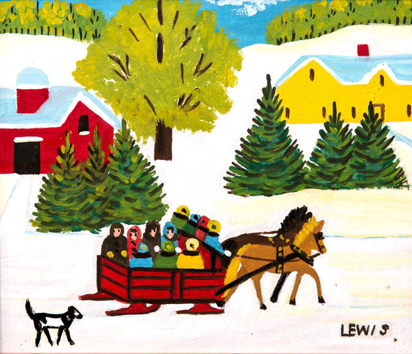 Sleigh Ride - Maud Lewis - Folk Art Painting - Framed Prints