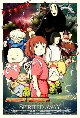 Spirited Away - Hayao Miyazaki - Studio Ghibli - Japanaese Animated Movie Art Poster by Tallenge