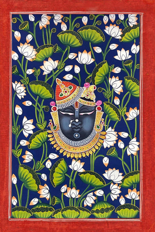 Srinathji Kamal Talai (Lotus Pond) - A Contemporary Krishna Pichwai Painting by Krishna Pichwai