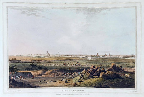 Srirangapatnam (from Views Of Kingdom Of Mysore - The Country Of Tipu Sultan Series) Lt Robert Hyde Colebroke - c1804 - Vintage Orientalist Aquatint of India - Art Prints
