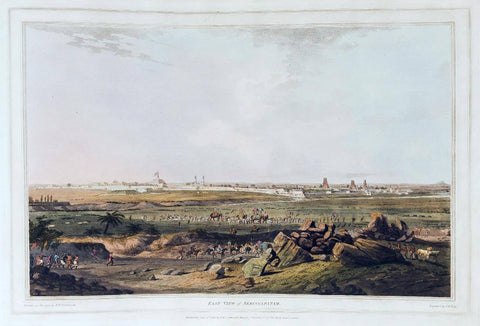 Srirangapatnam (from Views Of Kingdom Of Mysore - The Country Of Tipu Sultan Series) Lt Robert Hyde Colebroke - c1804 - Vintage Orientalist Aquatint of India by Lt Robert Hyde Colebroke