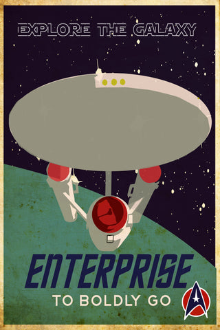 Star Trek - Explore The Galaxy - Retro Fan Art Propaganda Poster - Tallenge Hollywood Collection by Sam