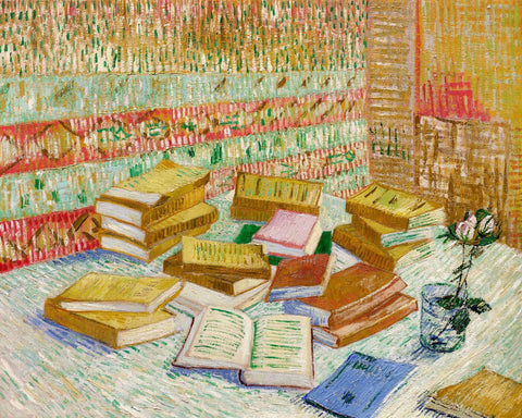 Still Life With Books - Romans Parisiens (Les Livres Jaunes) - Vincent van Gogh 1887 Painting - Framed Prints