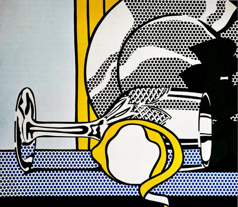 Still Life With Glass And Lemon - Roy Lichtenstein - Modern Pop Art Painting by Pop Art Collection