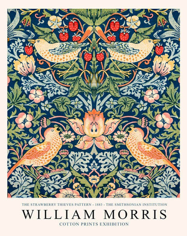 Strawberry Thieves - William Morris Exhibition Poster - Vintage Naturalistic Design Wall Art - Posters by William Morris