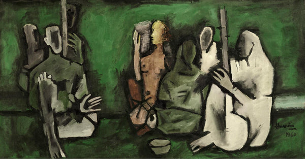 Street Musicians - Maqbool Fida Husain Painting - Canvas Prints