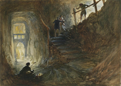 Subterraneous Passage To The Fort Of Daulataba c1865 - William Simpson - Vintage Orientalist Painting Of India by William Simpson