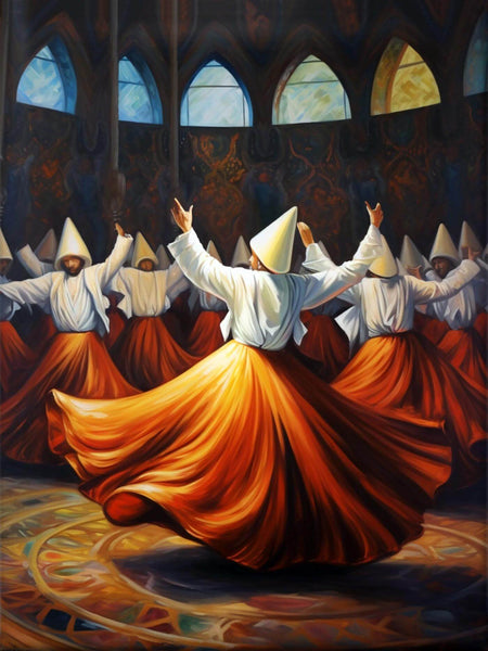 Sufi Whirling Art Dervishes Painting - Life Size Posters