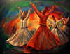 Sufi Whirling Dervishes - Art Painting - Life Size Posters