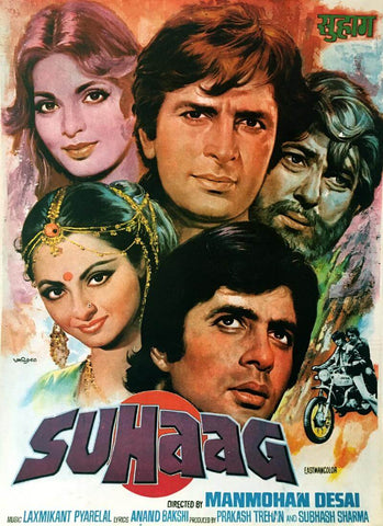 Suhaag - Amitabh Bacchan - Bollywood Hindi Action Movie Poster by Tallenge