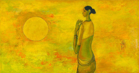 Sunrise - B Prabha - Indian Art Painting by B. Prabha