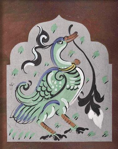 Swan - Haripura Posters Collection - Nandalal Bose - Bengal School Painting by Indian Art