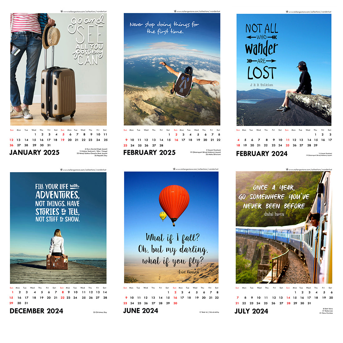 Wall Calendar 2024 Wanderlust Travel by Tallenge Store Buy 2018