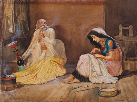 Tailor Couple - M V Dhurandhar - Indian Masters Artwork - Art Prints