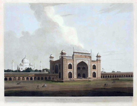 Taj Mahal In Agra (Aquatint c1805) Thomas Daniell - Vintage Orientalist Paintings of India by Thomas Daniell