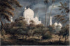 Taj Mahal In The Moonlight At Agra - Vintage Orientalist Art of India - Framed Prints