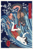 Tamatoris Escapes From Ryujin And His Sea Creatures - Utagawa Kuniyoshi - Japanese Woodblock Ukiyo-e Art Print - Canvas Prints