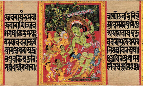 Tara Dispensing Boons to Ecstatic Devotees - From a Manuscript of the Ashtasahasrika Prajnaparamita (Perfection of Wisdom) - Pala Period - 12th century Vintage Buddha Painting - Canvas Prints by Tallenge Store