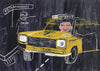 Taxi 45th Broadway - Jean-Michael Basquiat And Andy Warhol- Neo Expressionist Painting - Canvas Prints