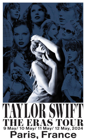 Taylor Swift - The Eras Tour - Paris France - Pop Music Poster - Large Art Prints by Tallenge Store