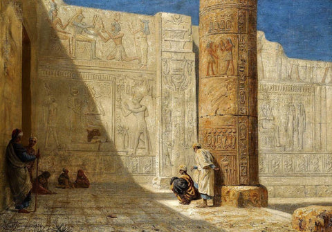 Temple Of Seti in Abydos c1926 - Ernst Koerner - Vintage Orientalist Painting Of Egypt by Ernst Koerner