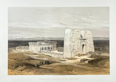 Temple of Edfu In Ancient Appolinopolis (c1864) - David Roberts RA - Vintage Orientalist Painting Of Egypt - Life Size Posters