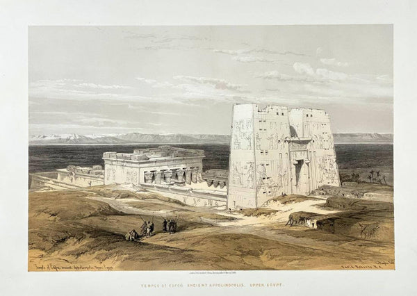 Temple of Edfu In Ancient Appolinopolis (c1864) - David Roberts RA - Vintage Orientalist Painting Of Egypt - Large Art Prints