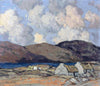 Thatched Cottages With Mountains Beyond - Paul Henry RHA - Irish Master - Landscape Painting - Framed Prints