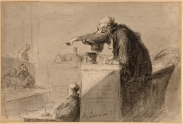 The Accusation - Honore Daumier - Lawyer Legal Office Art Painting - Canvas Prints