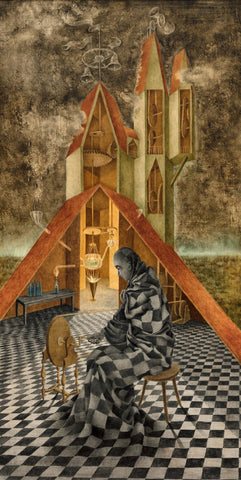 The Alchemist (El Alquimista) - Remedios Varo - Surrealist Art Painting - Large Art Prints by Remedios Varo