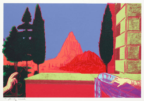 The Annunciation (Details Of Renaissance Paintings Series, Leonardo da Vinci - Red Yellow) - Andy Warhol - Pop Art Print by Andy Warhol