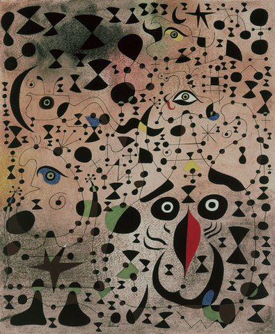 The Beautiful Bird Revealing The Unknown To A Pair Of Lovers (Le Bel Oiseau Déchiffrant linconnu Au Couple Damoureux) - Canvas Prints by Joan Miro