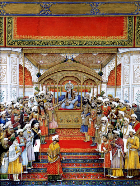 The Delhi Durbar of Akbar II c1820 - Vintage Mughal Miniature Indian Painting - Posters