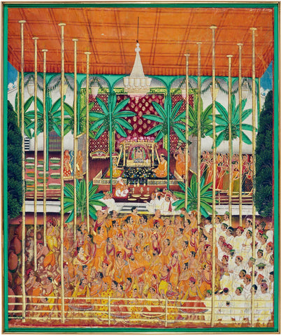 The Festival Of Nandmahotsav - Mewar Rajasthan c1880 - Vintage Indian Miniature Art Painting - Life Size Posters by Miniature Vintage