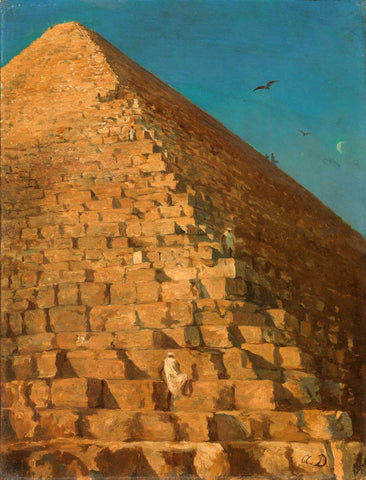 The Great Pyramid at Giza (1830) - Adrien Dauzats - Vintage Orientalist Masterpiece Painting Of Egypt - Art Prints