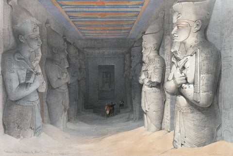The Great Temple At Abu Simbel (c1836) - David Roberts RA - Vintage Orientalist Painting Of Egypt - Life Size Posters