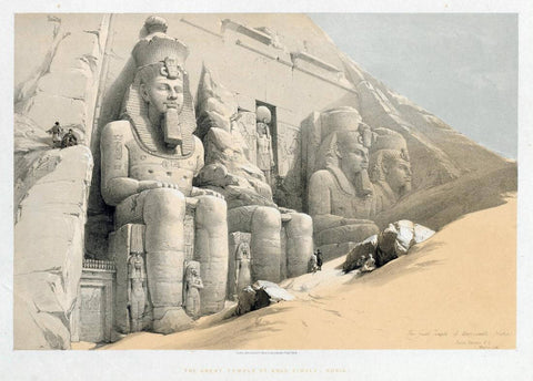 The Great Temple Of Aboo Simble c1848 - David Roberts - Vintage Orientalist Painting Of Egypt - Life Size Posters
