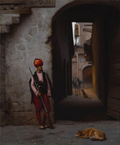Large Artwork Prints of The Guard - Jean-Leon Gerome - Orientalism Art Painting - Large Art Prints by Jean Leon Gerome