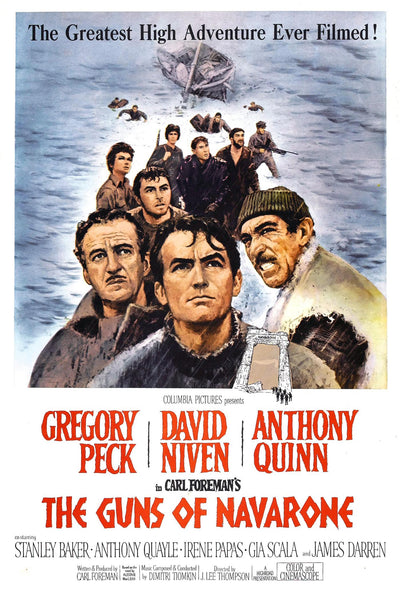 The Guns Of Navarone - Gregory Peck  - Hollywood Classic War WW2 Movie Vintage Poster - Art Prints