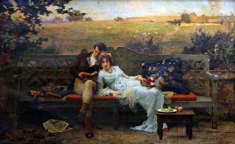 The Idyll Of love - Marcus Stone R A - Victorian Romantic  Painting - Art Prints