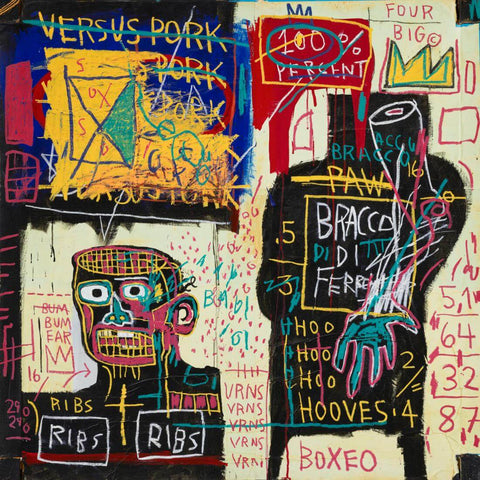 The Italian Version Of Popeye Has No Pork -  Jean-Michael Basquiat - Neo Expressionist Painting by Jean-Michel Basquiat