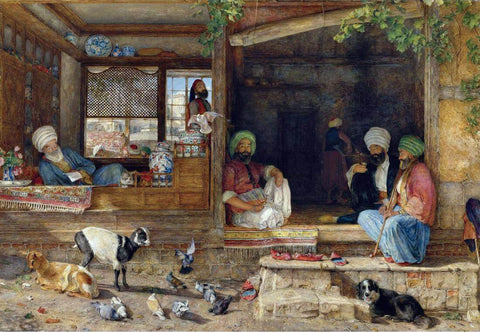 The Kabab Shop In Scutari Asia Minor - John Frederick Lewis - c1858 Vintage Orientalist Painting - Framed Prints by John Frederick Lewis